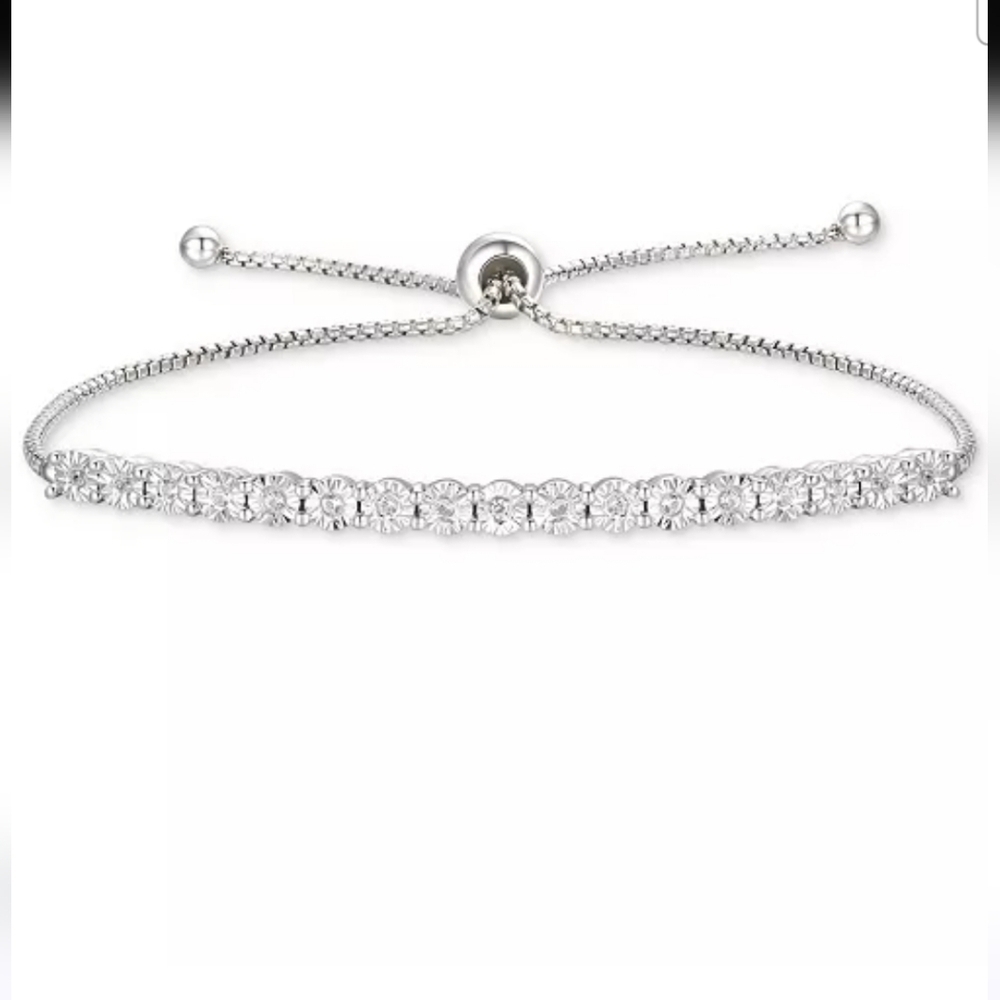 Diamond Bolo Bracelet (1/10 ct. t.w.) in Sterling Silver